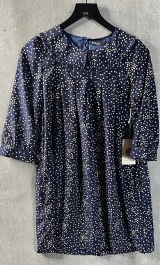 NWT Dear Creatures Dress S Navy Polka DOTs
